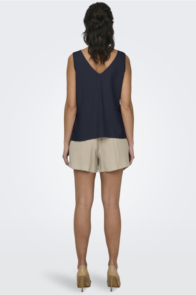 JDYSAY S/L LINEN V-NECK TOP WVN DIA 15317387 SKY CAPTAIN